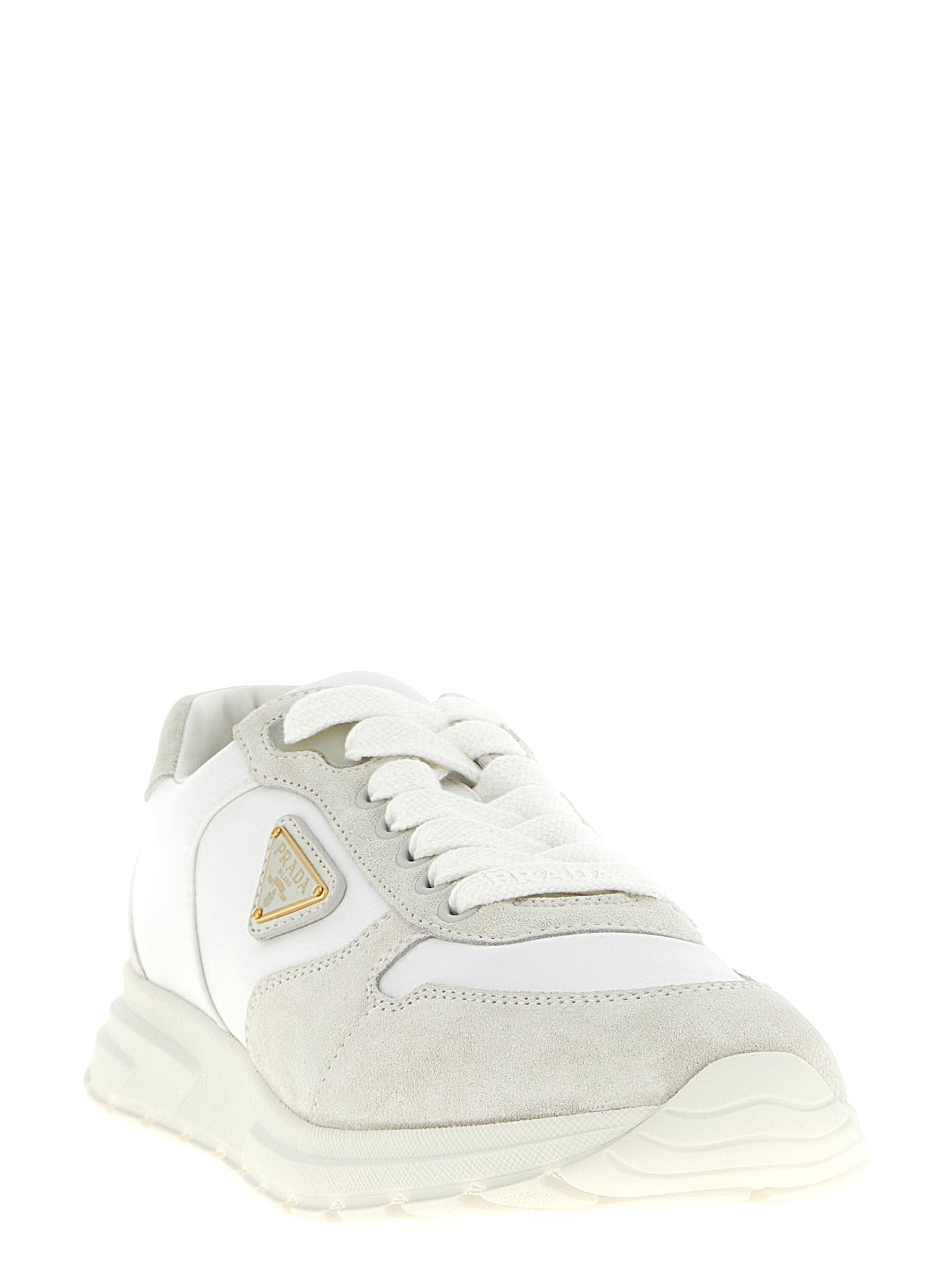 White Polyamide Low Top Sneakers