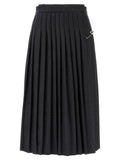Gray Virgin Wool Midi Skirt