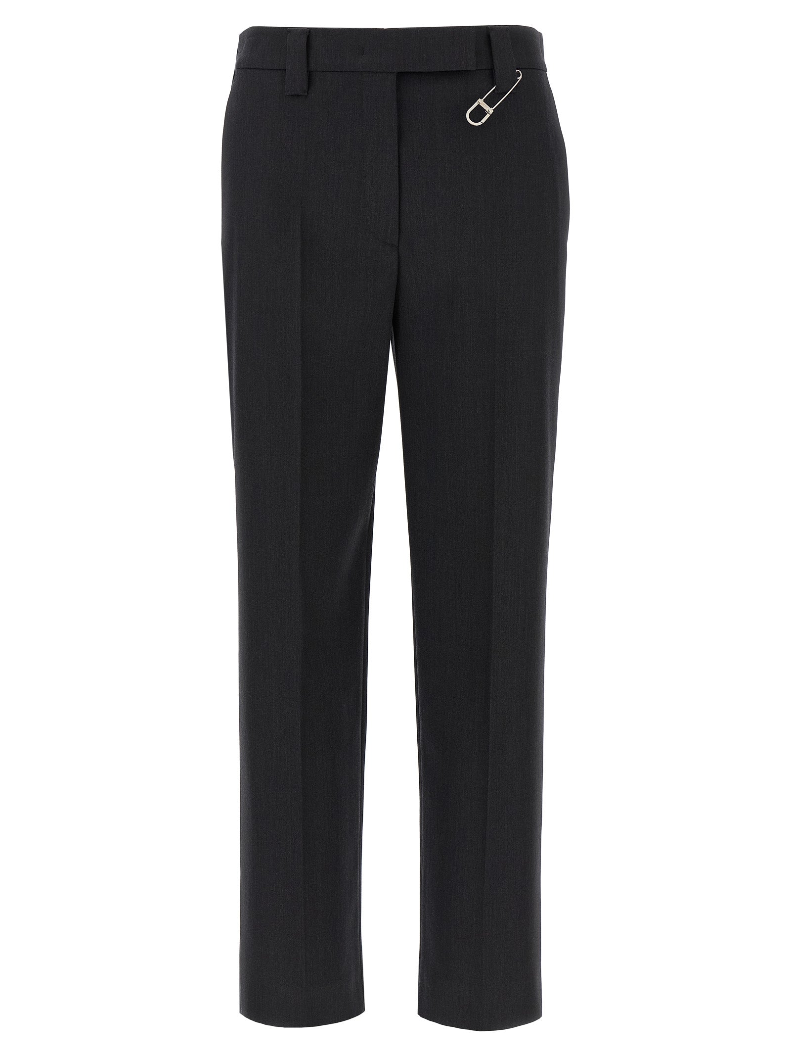 Gray Virgin Wool Dress Pants