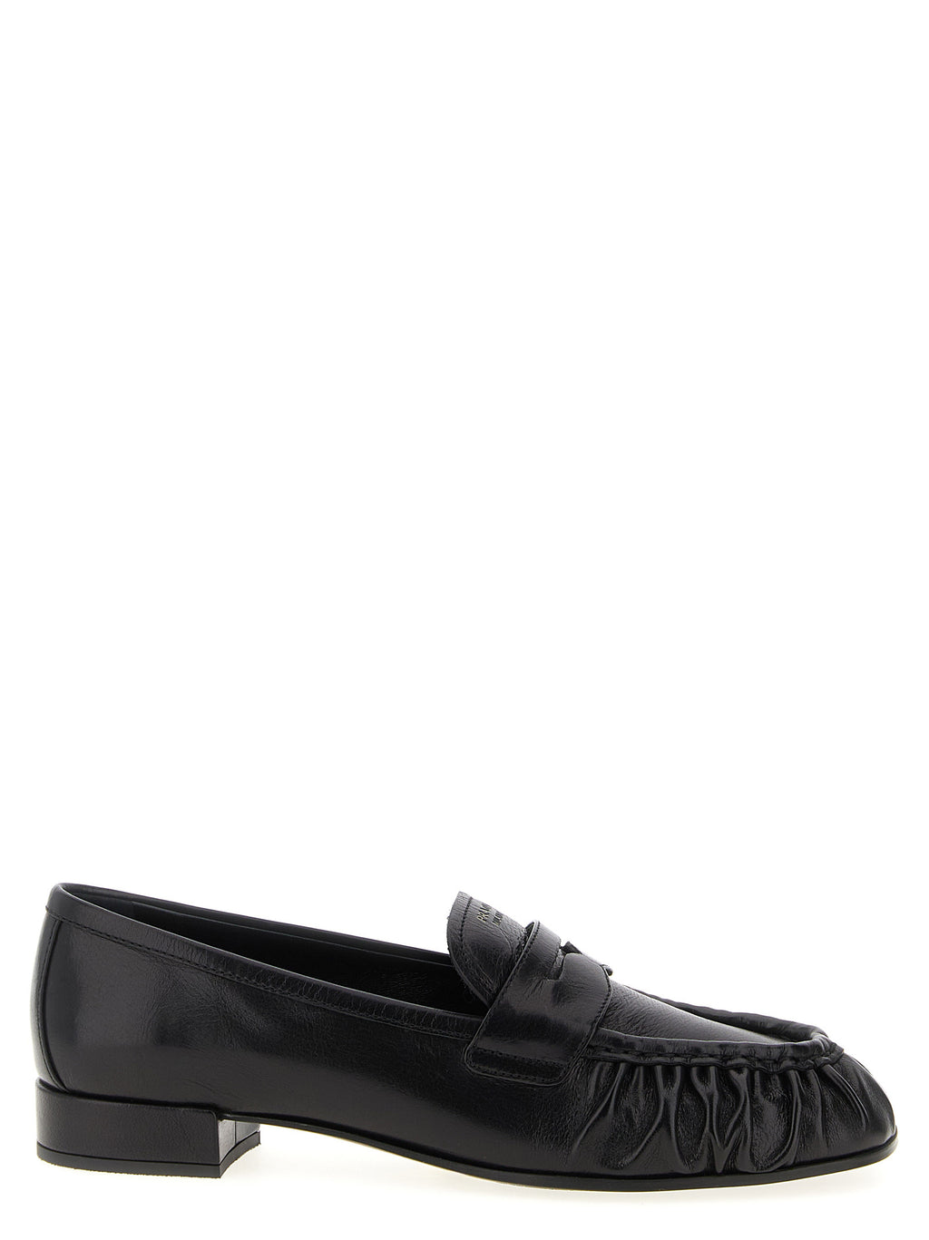 Black Buffalo Leather Slip-On Loafers