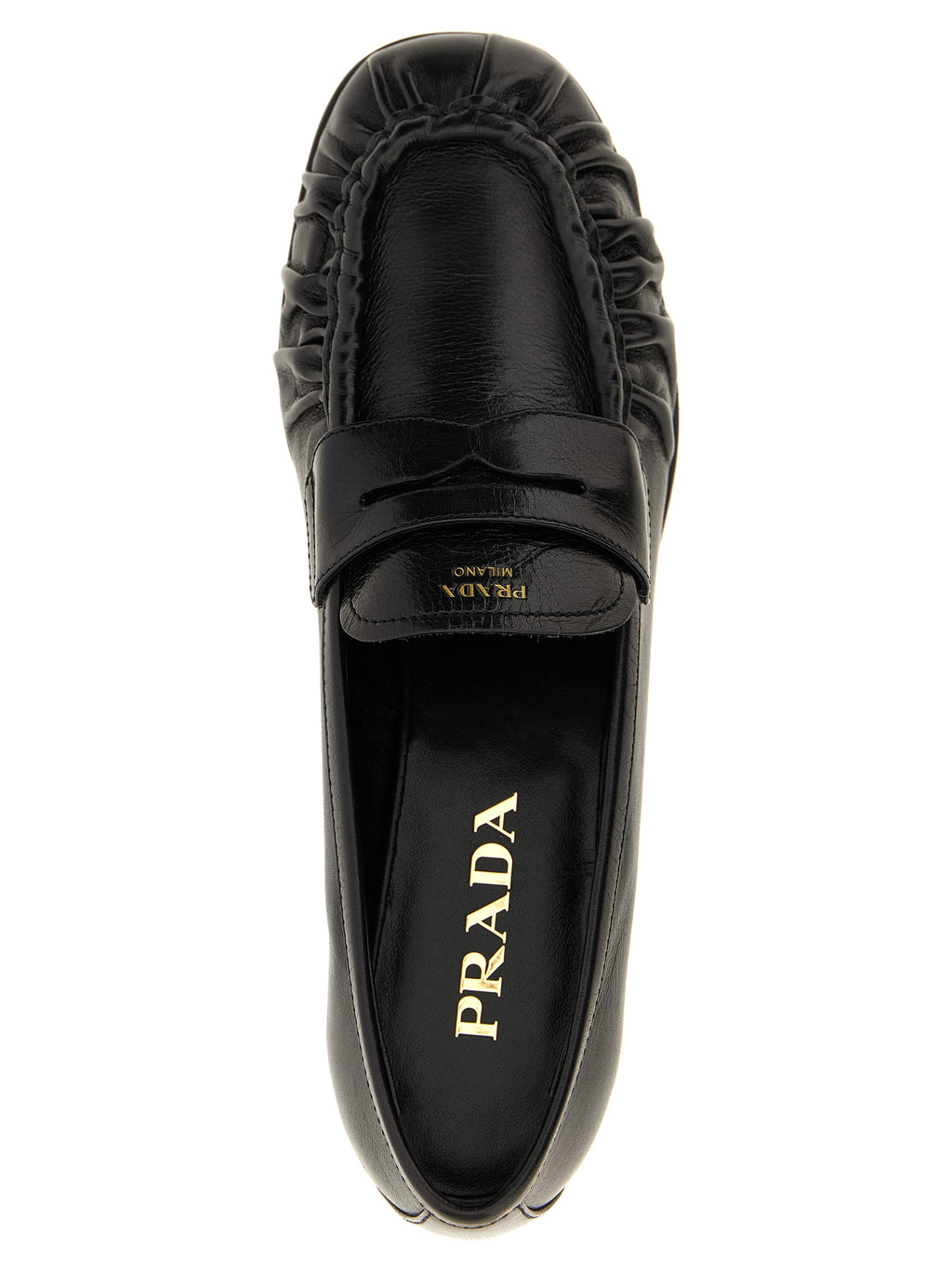 Black Buffalo Leather Slip-On Loafers