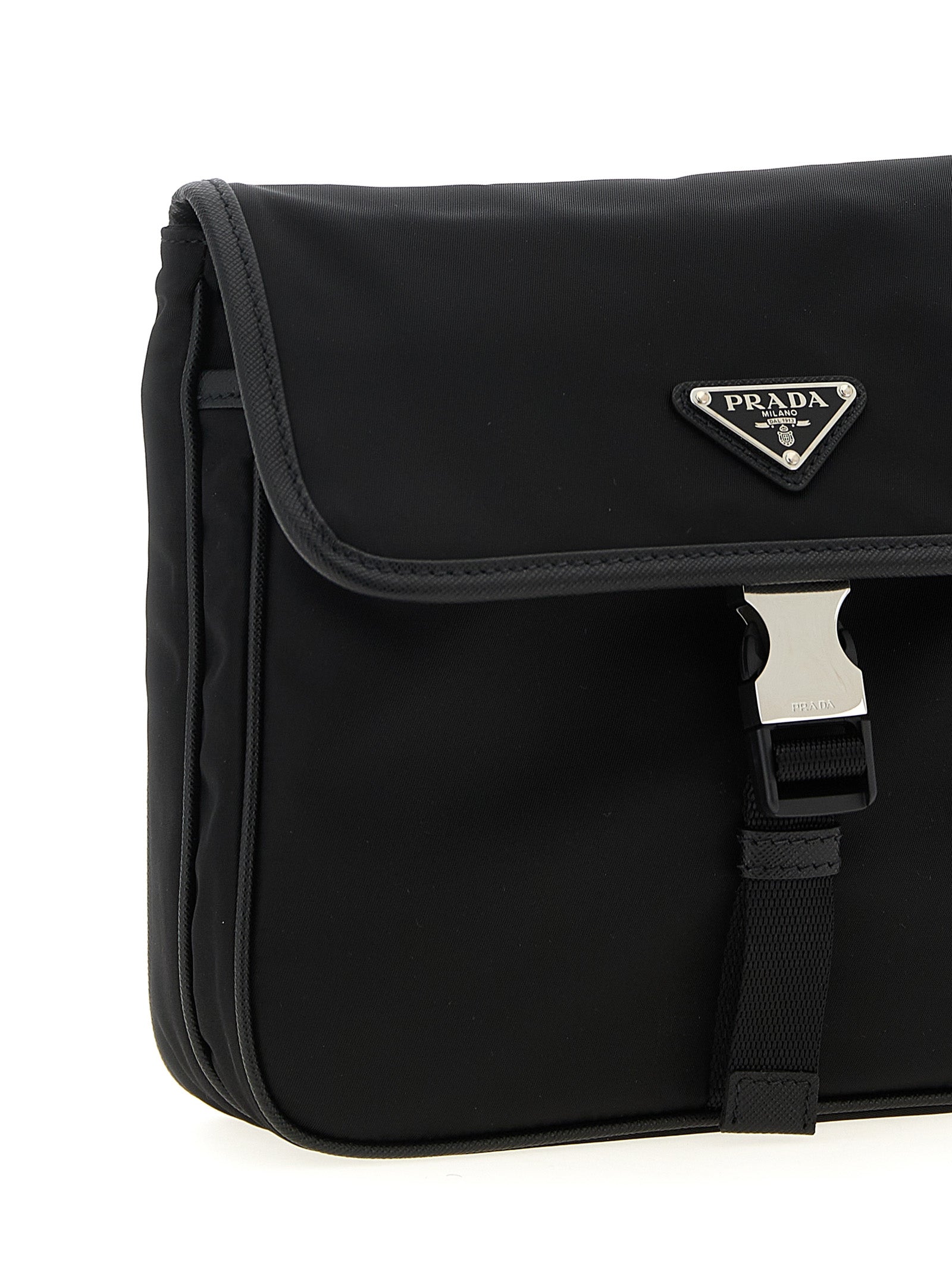 Black Recycled Polyamide Crossbody Bag