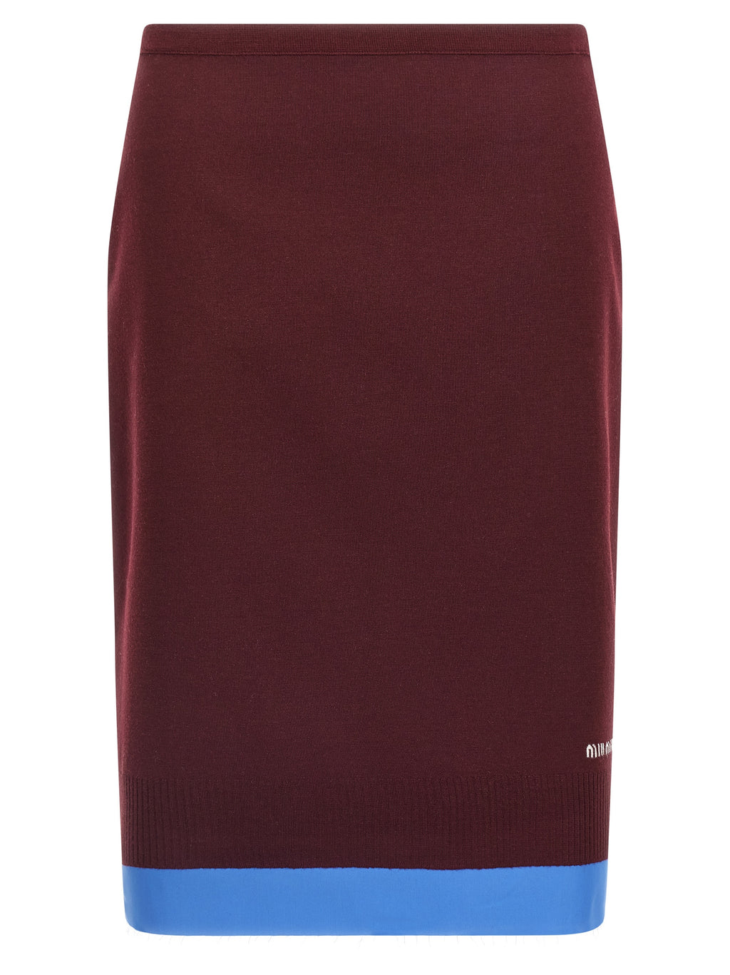 Bordeaux Virgin Wool Midi Skirt