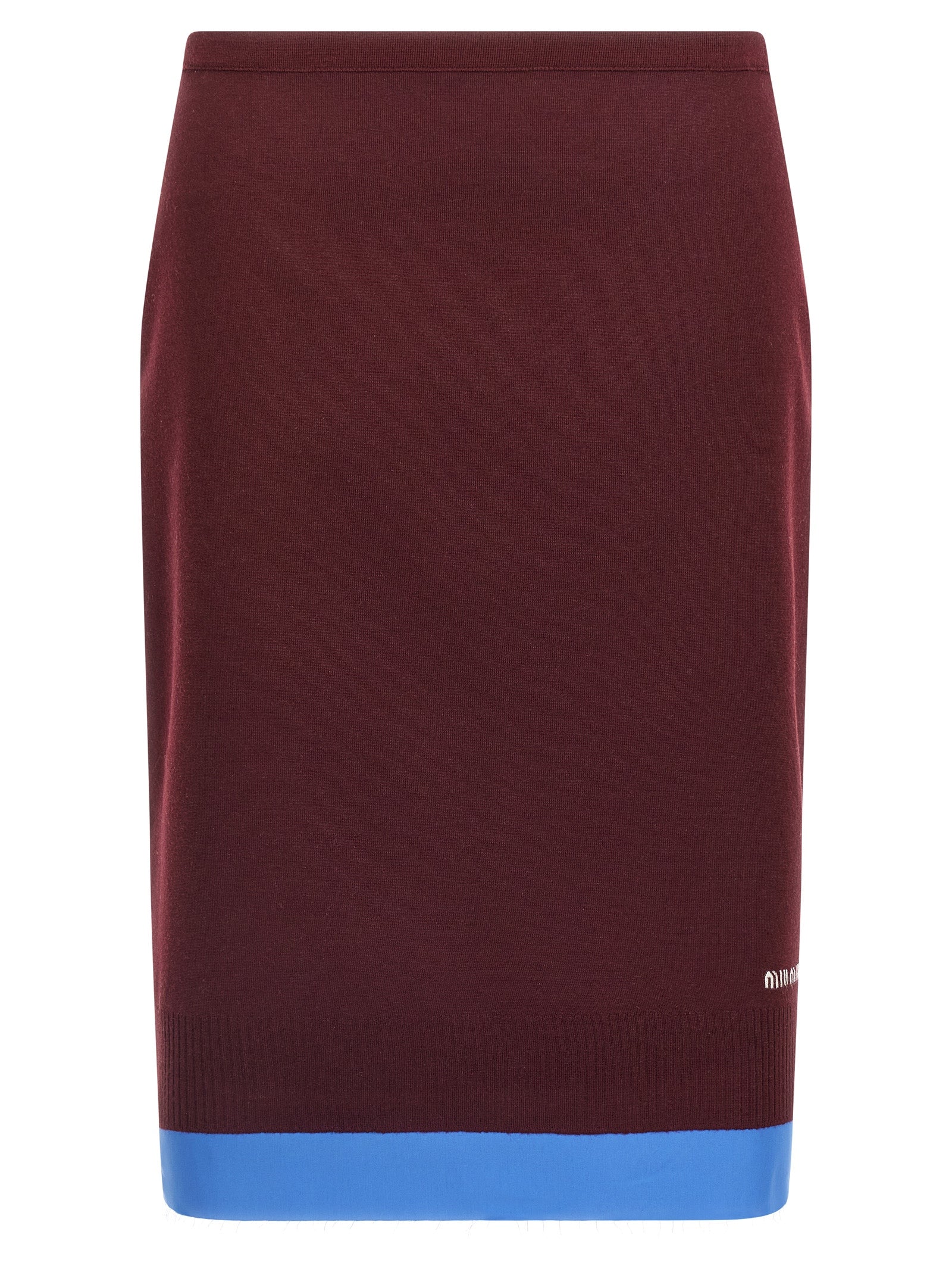 Bordeaux Virgin Wool Midi Skirt