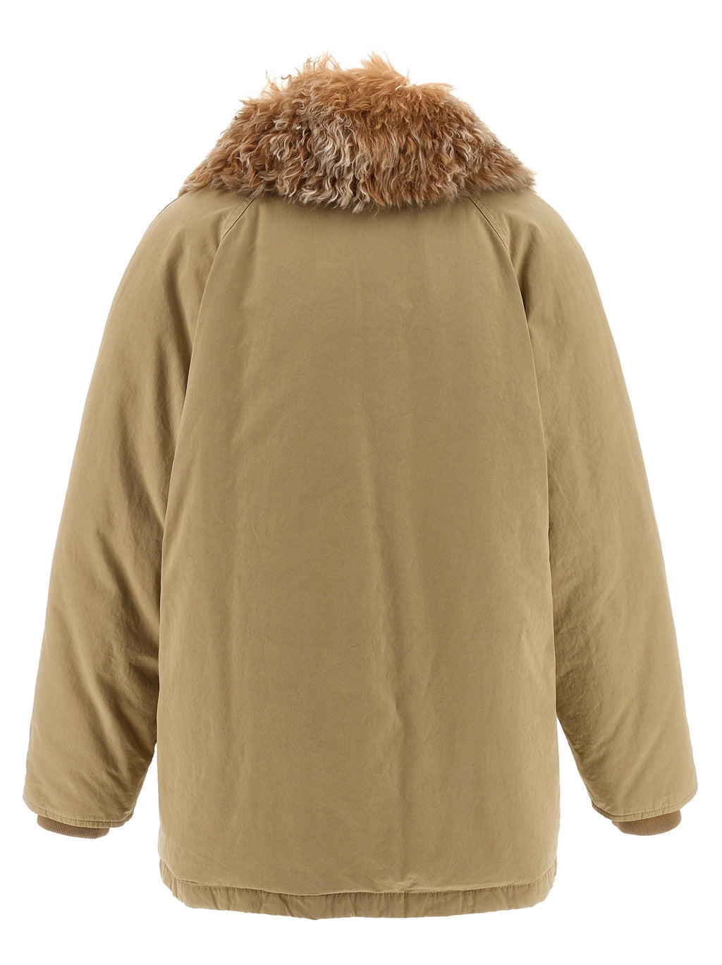 Beige Cotton Full-Length Jacket