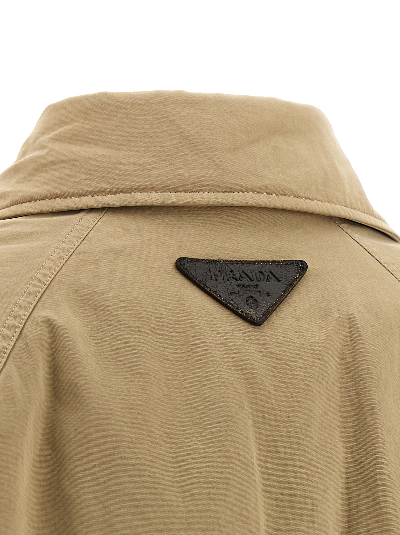 Beige Cotton Full-Length Jacket