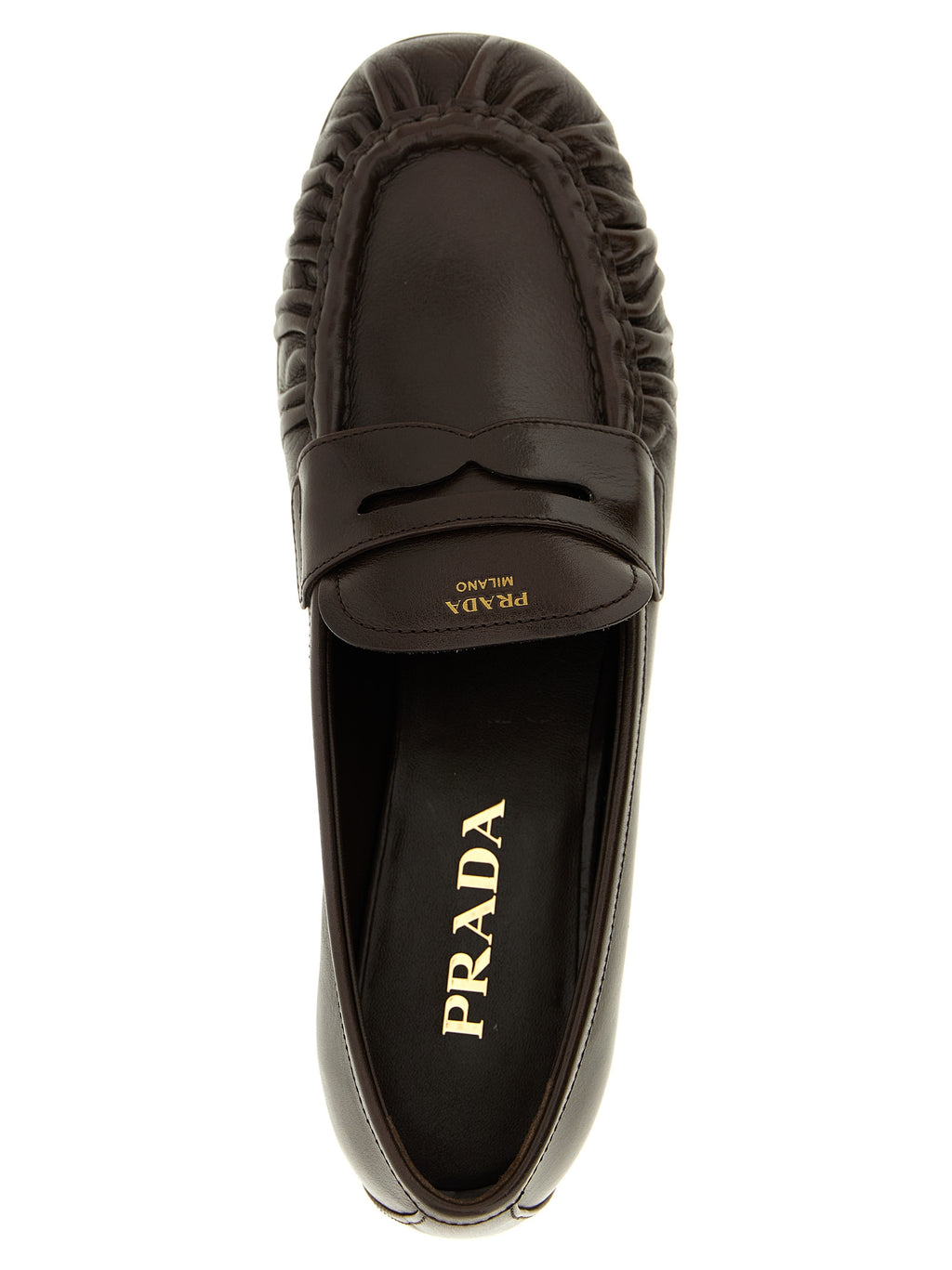 Brown Buffalo Leather Slip-On Loafers