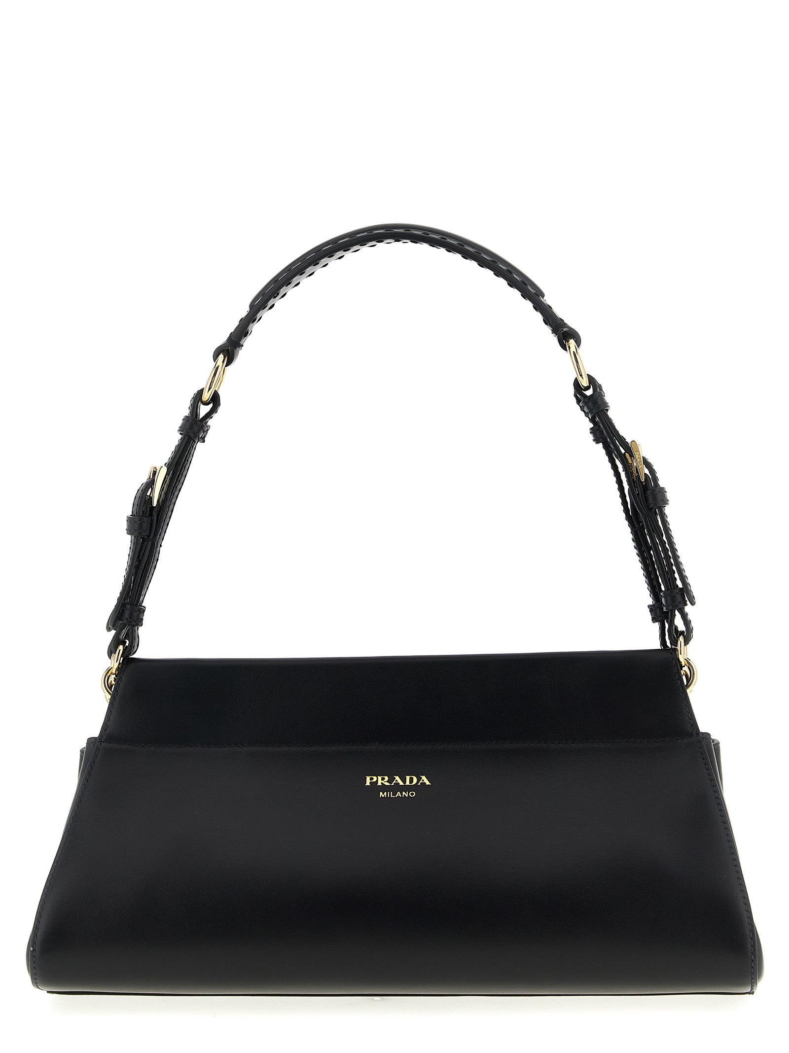 Black Calfskin Shoulder Bag