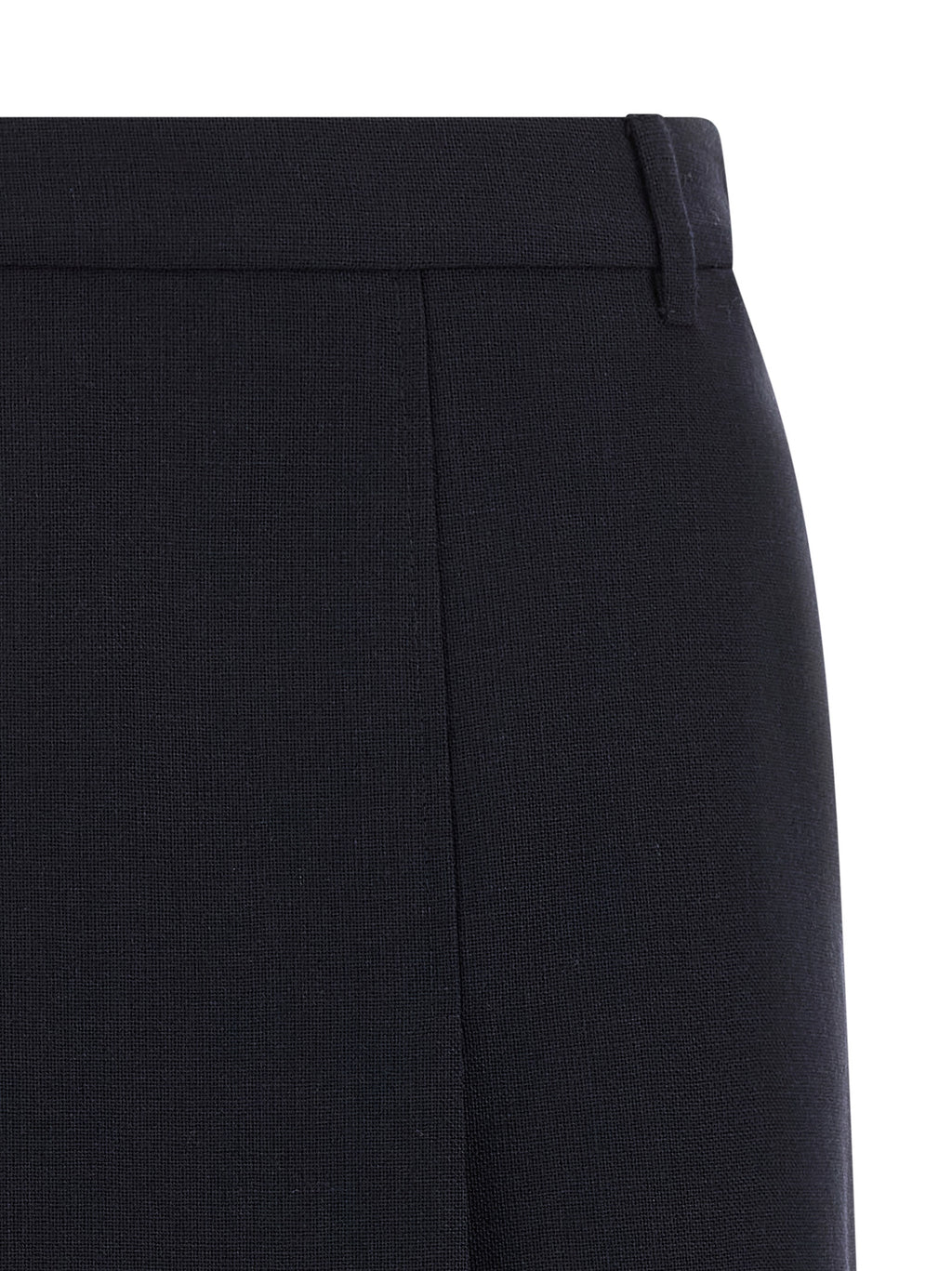 Blue Virgin Wool Midi Skirt