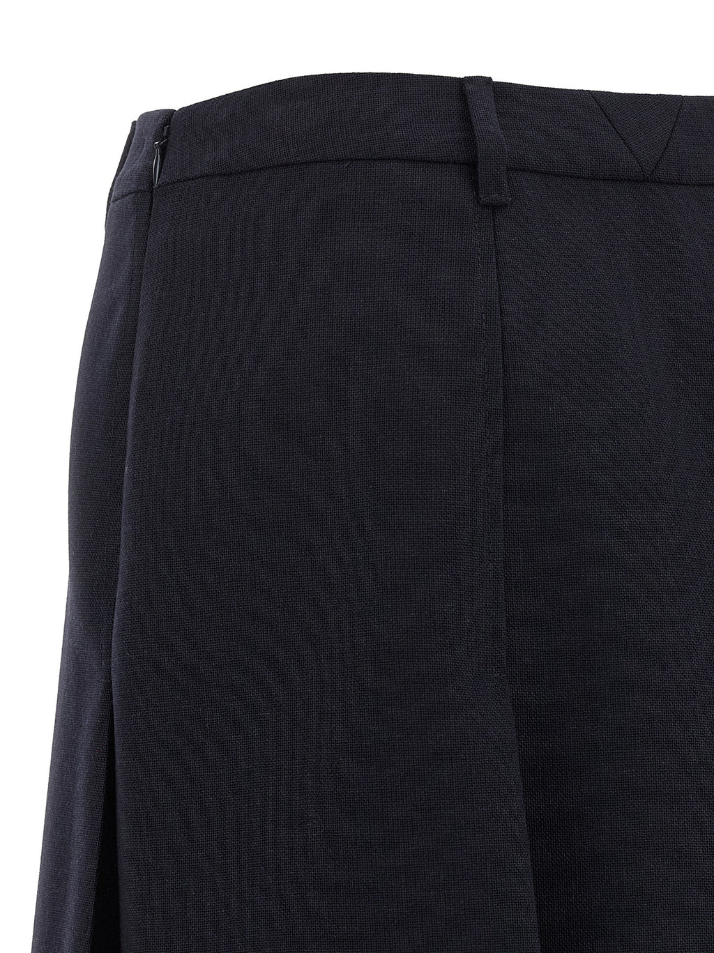 Blue Virgin Wool Midi Skirt