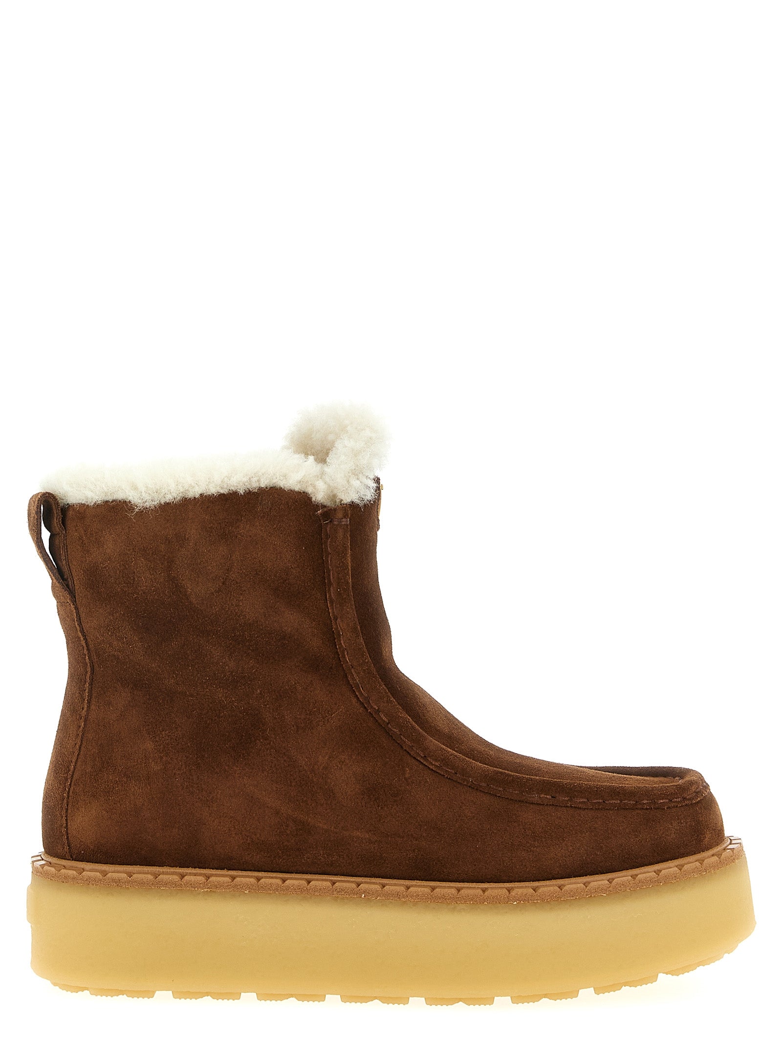 Brown Calfskin Ankle Boots