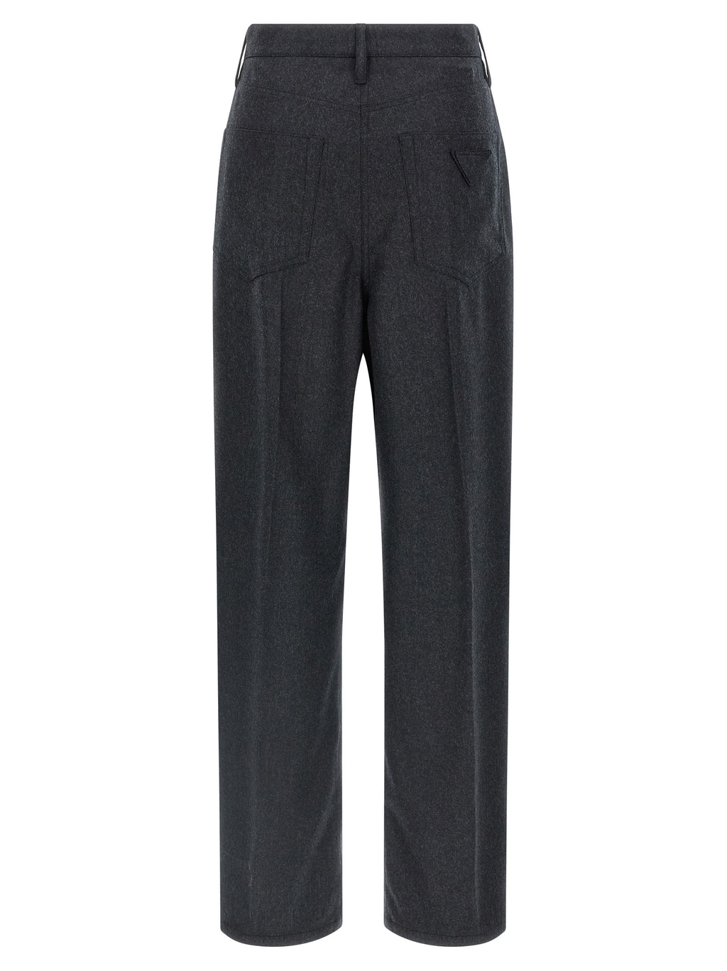Gray Virgin Wool Casual Pants