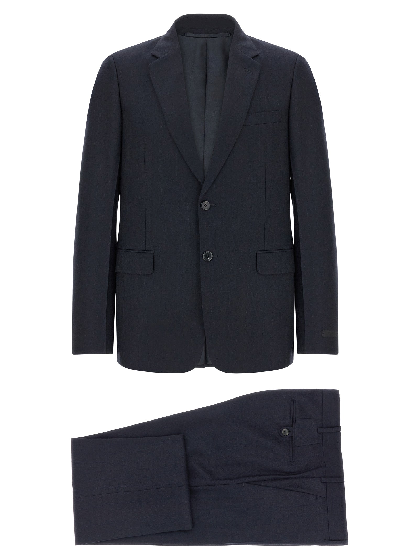 Blue Virgin Wool Two-Piece Suit