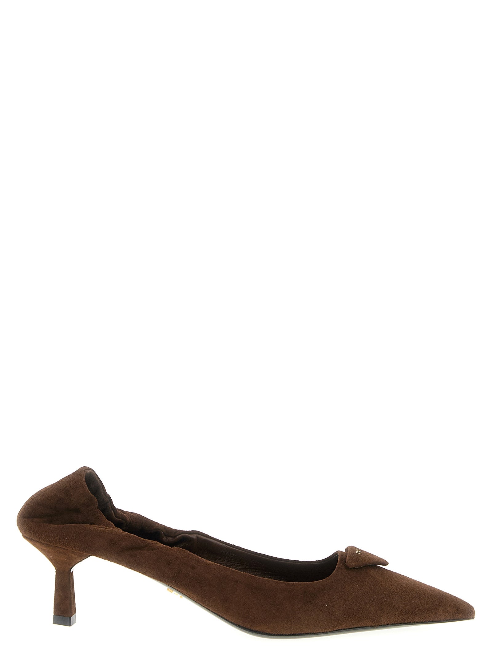 Brown Lamb Leather Mid Heel Pumps