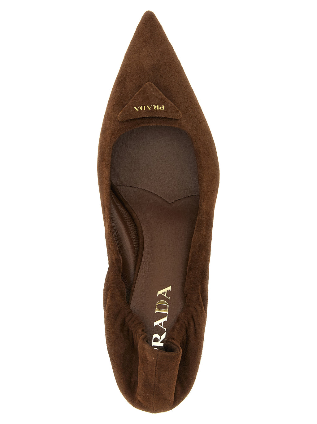 Brown Lamb Leather Mid Heel Pumps
