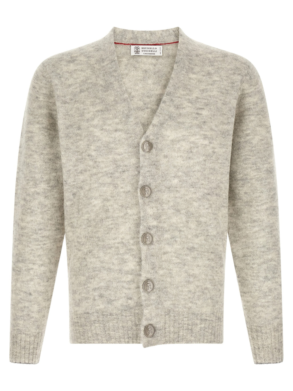 Gray Alpaca Leather Cardigan