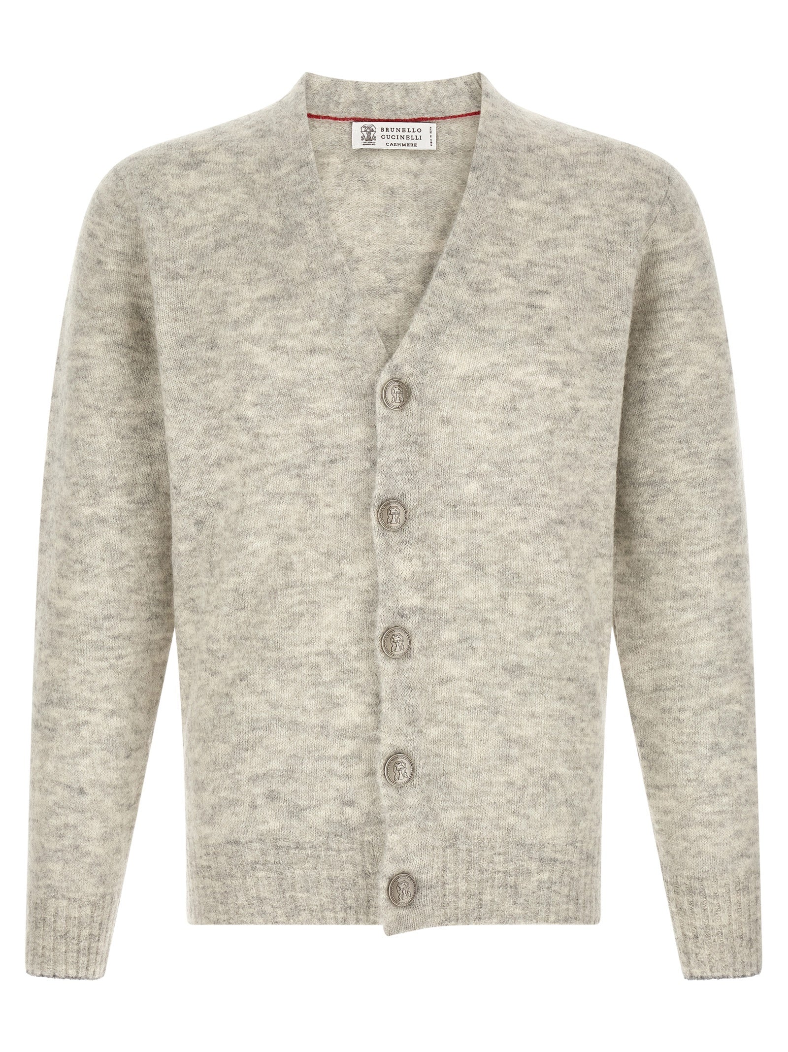 Gray Alpaca Leather Cardigan