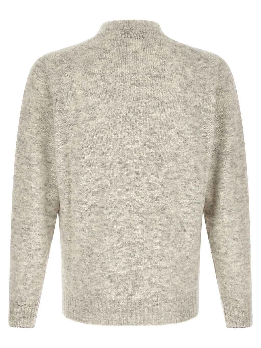 Gray Alpaca Leather Cardigan