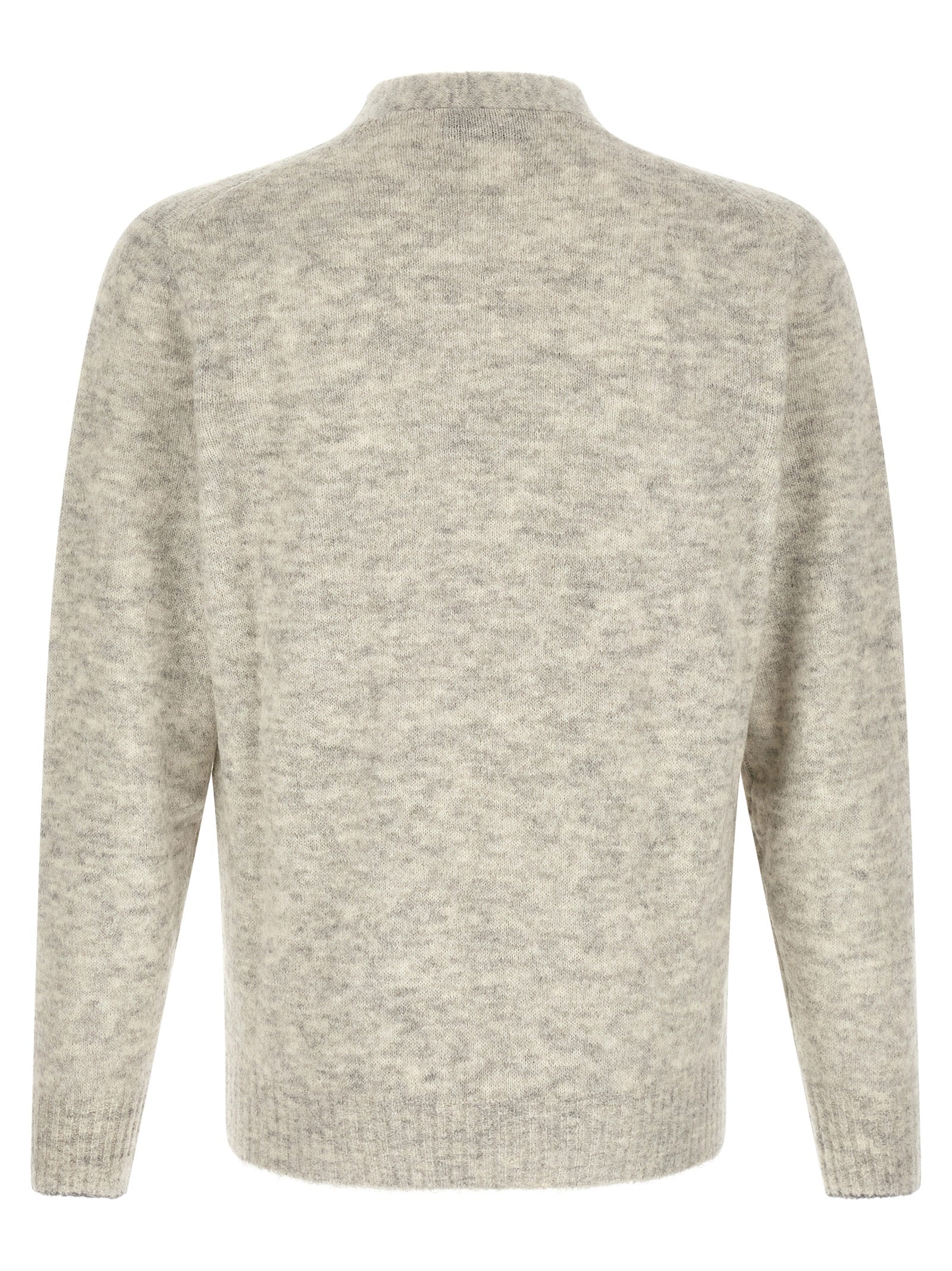Gray Alpaca Leather Cardigan
