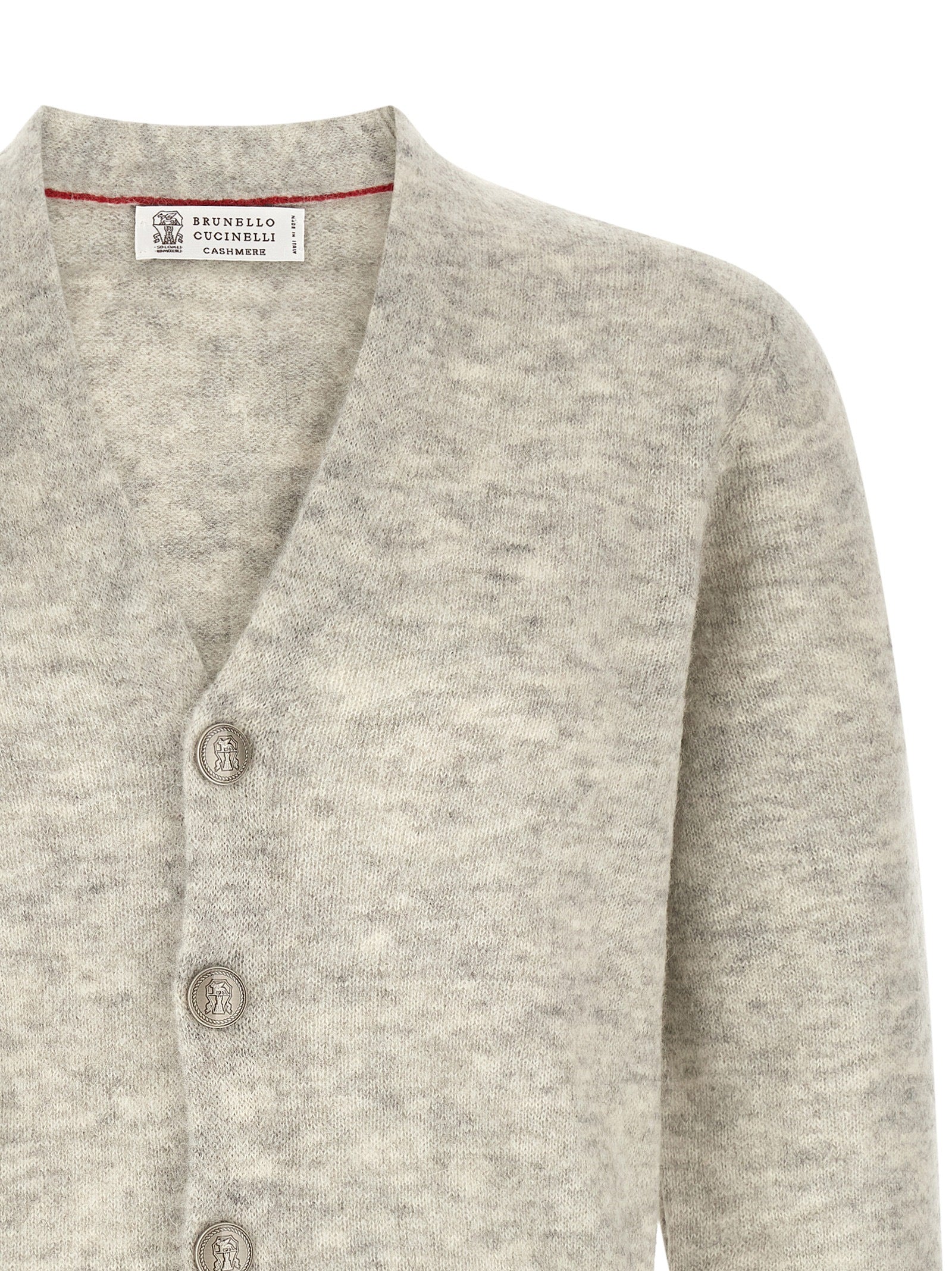 Gray Alpaca Leather Cardigan
