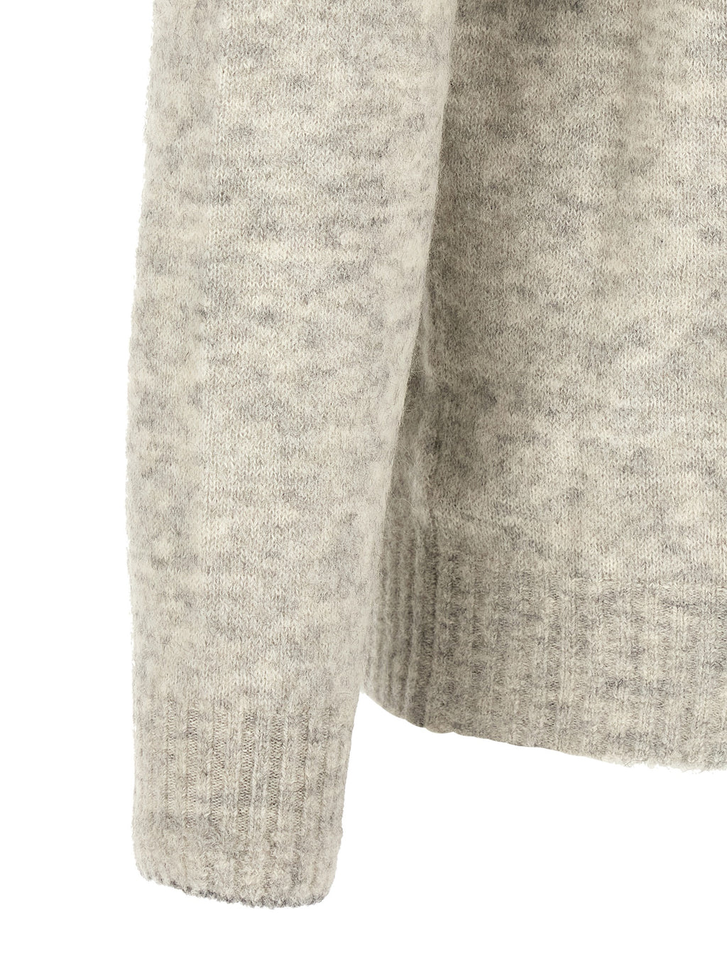 Gray Alpaca Leather Cardigan