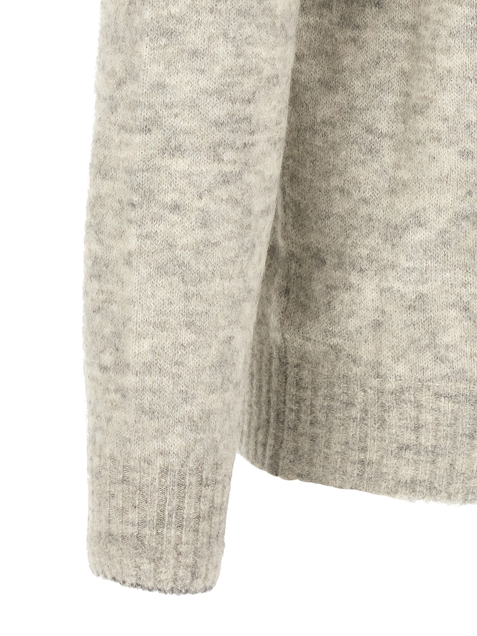 Gray Alpaca Leather Cardigan