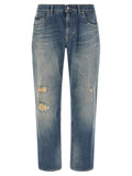 Blue Cotton Relaxed Fit Jeans
