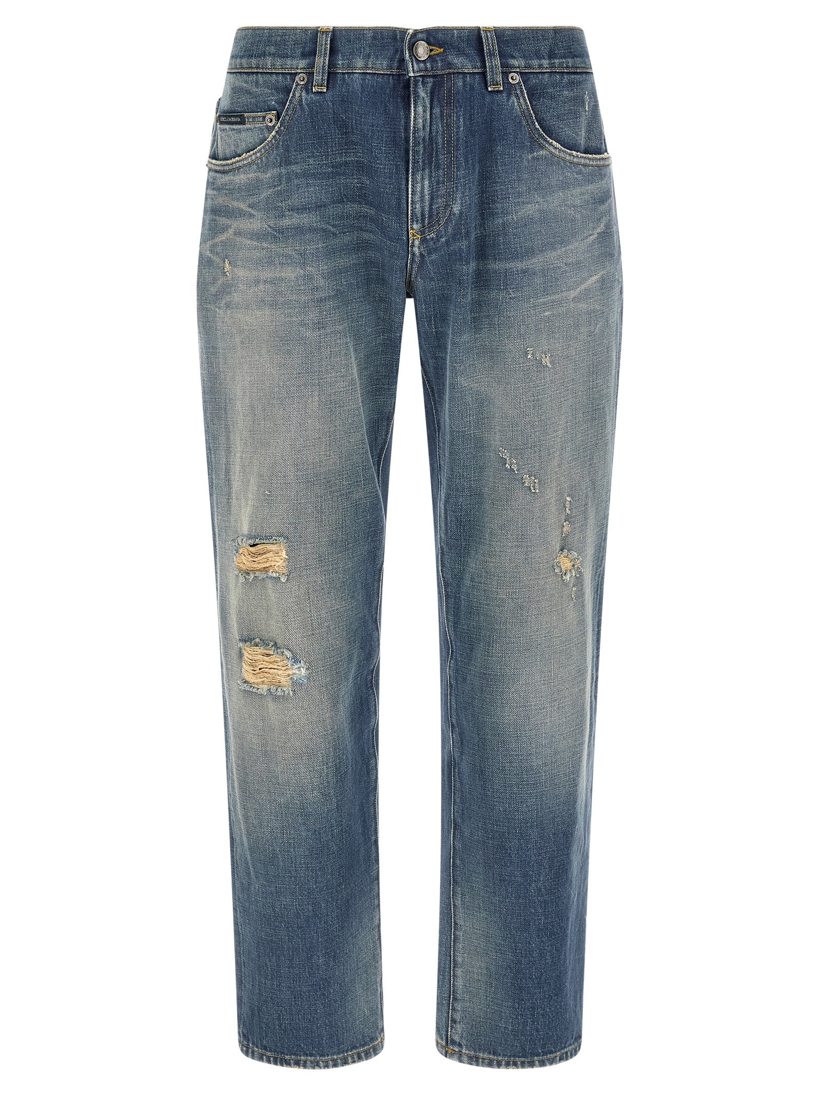 Blue Cotton Relaxed Fit Jeans