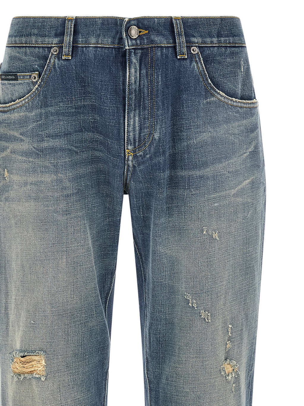 Blue Cotton Relaxed Fit Jeans