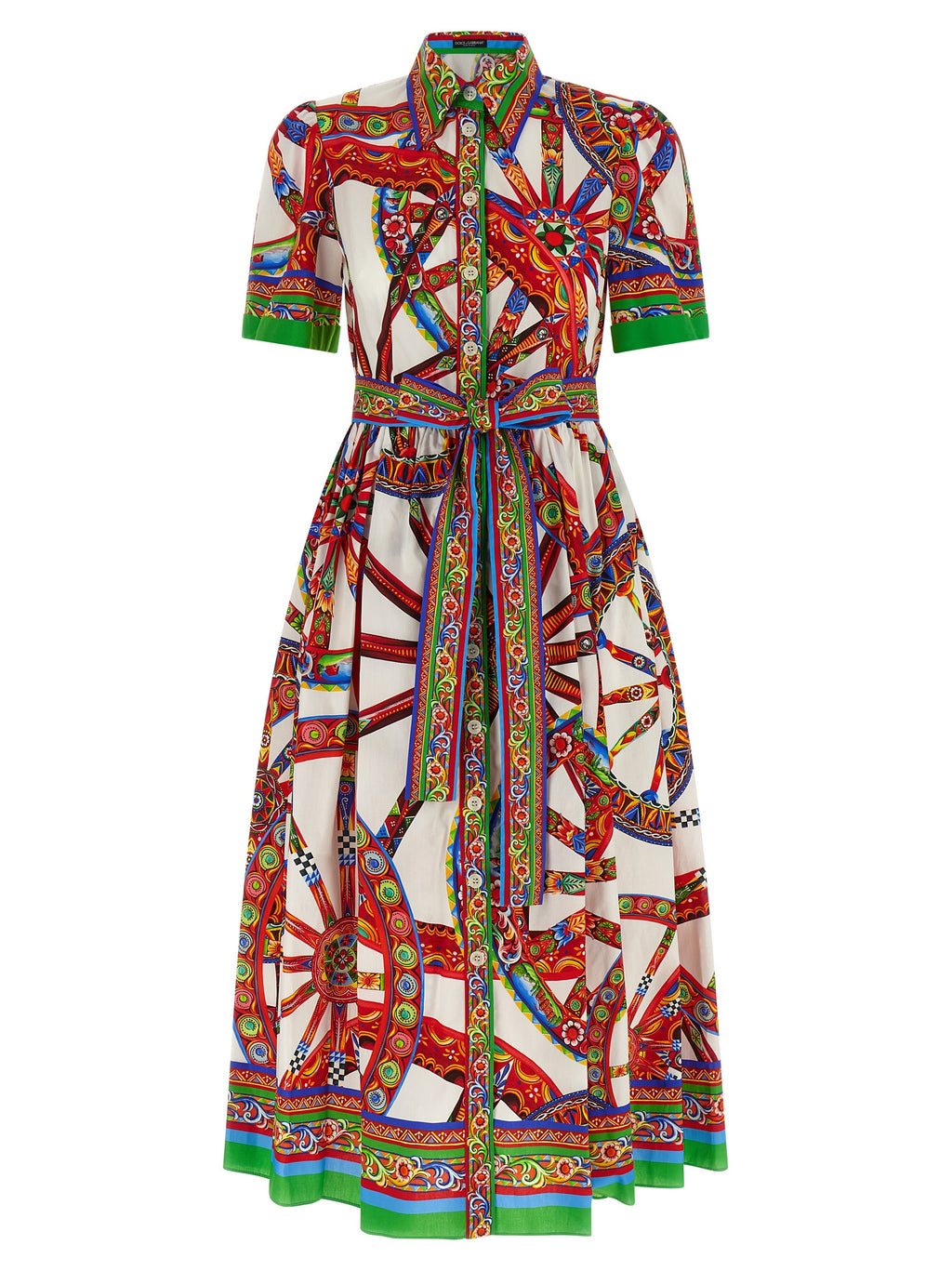 Multicolor Cotton Midi Dress