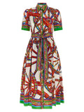 Multicolor Cotton Midi Dress
