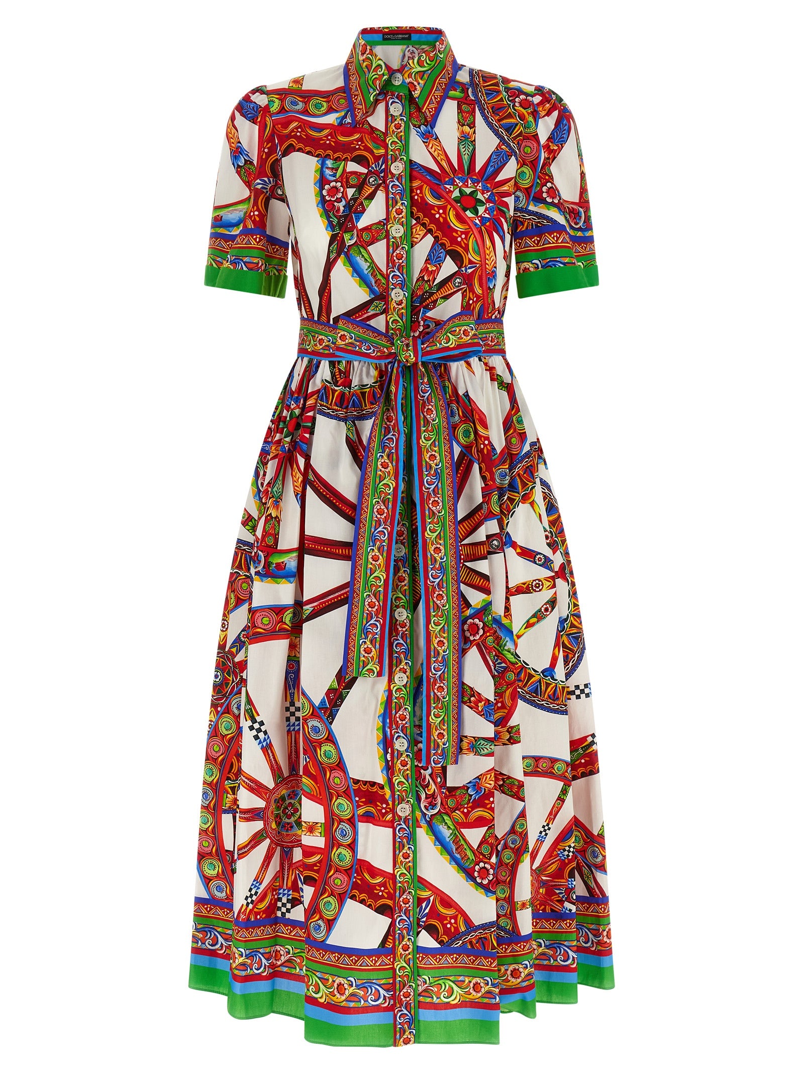 Multicolor Cotton Midi Dress