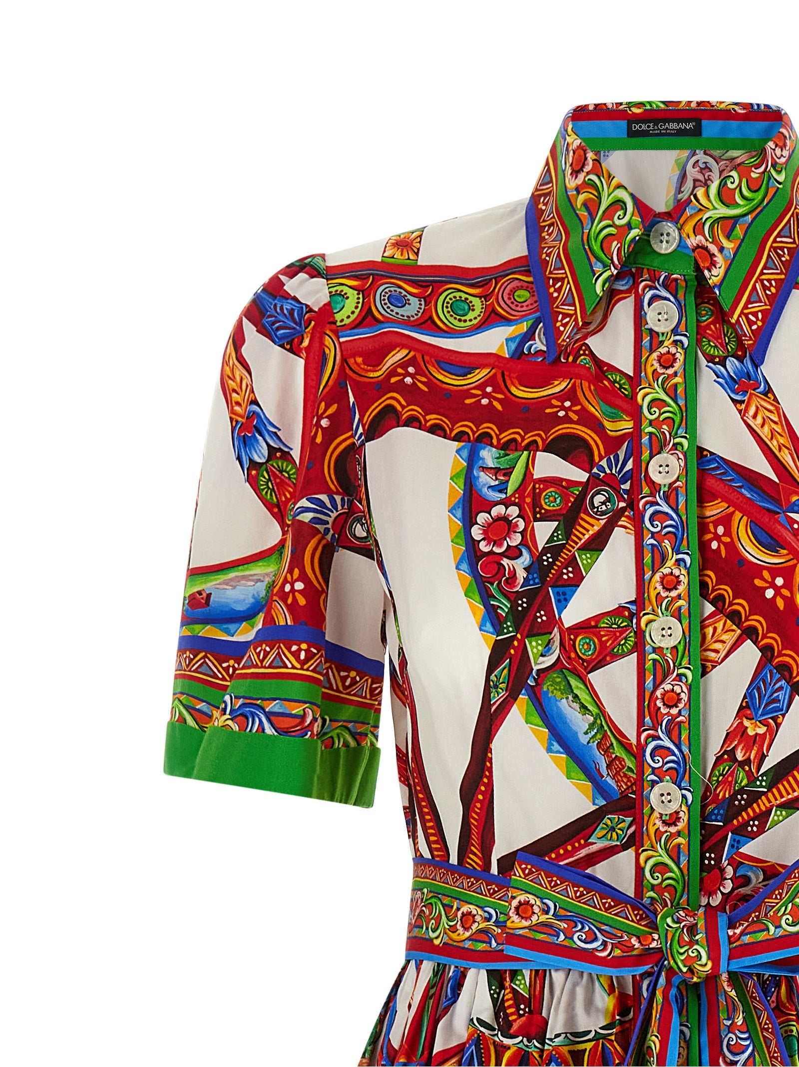 Multicolor Cotton Midi Dress