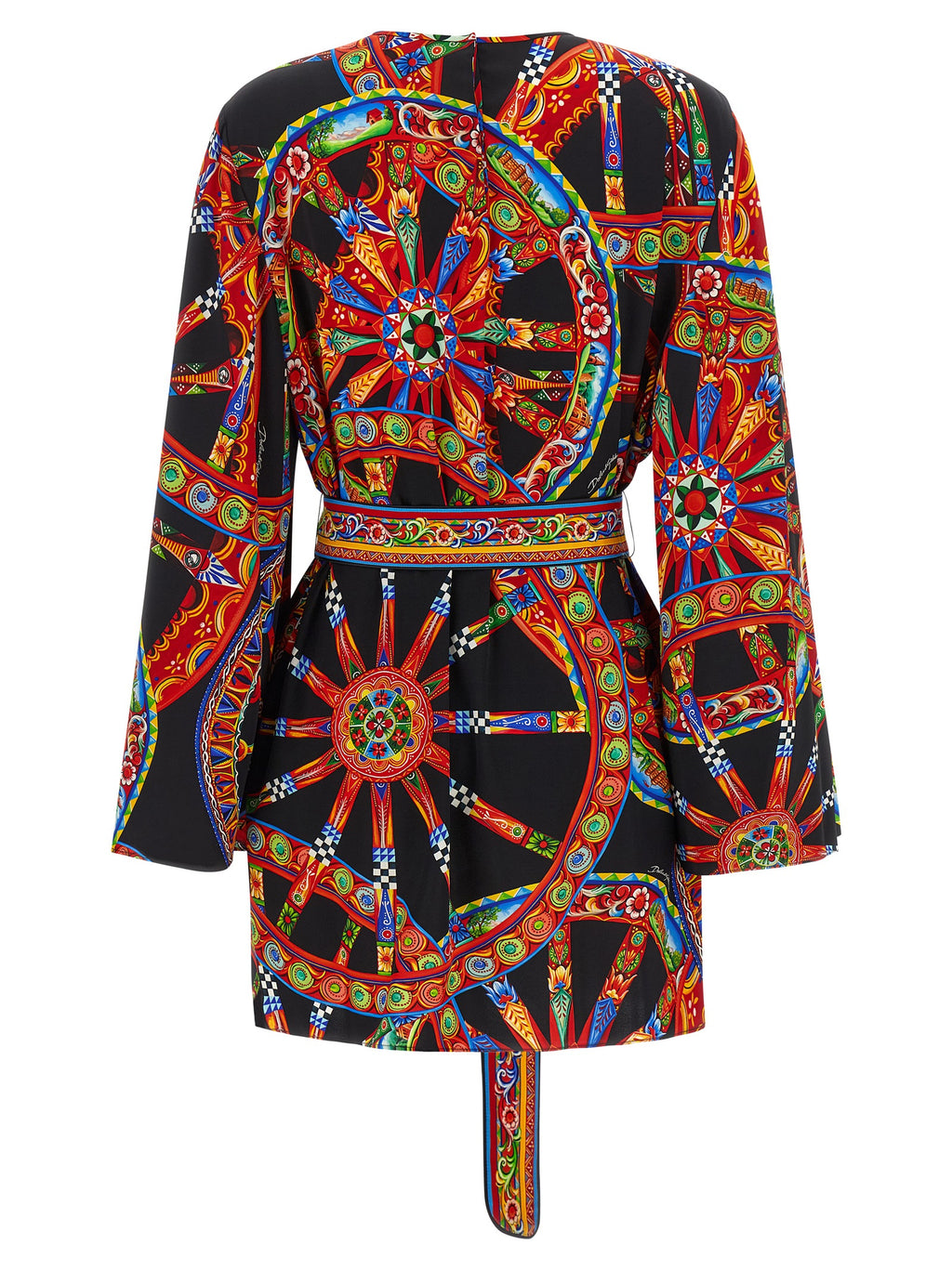 Multicolor Silk Short Dress