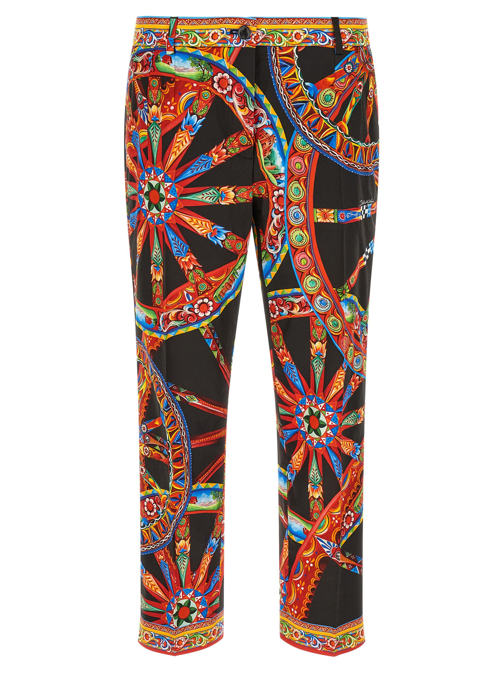 Multicolor Cotton Casual Pants