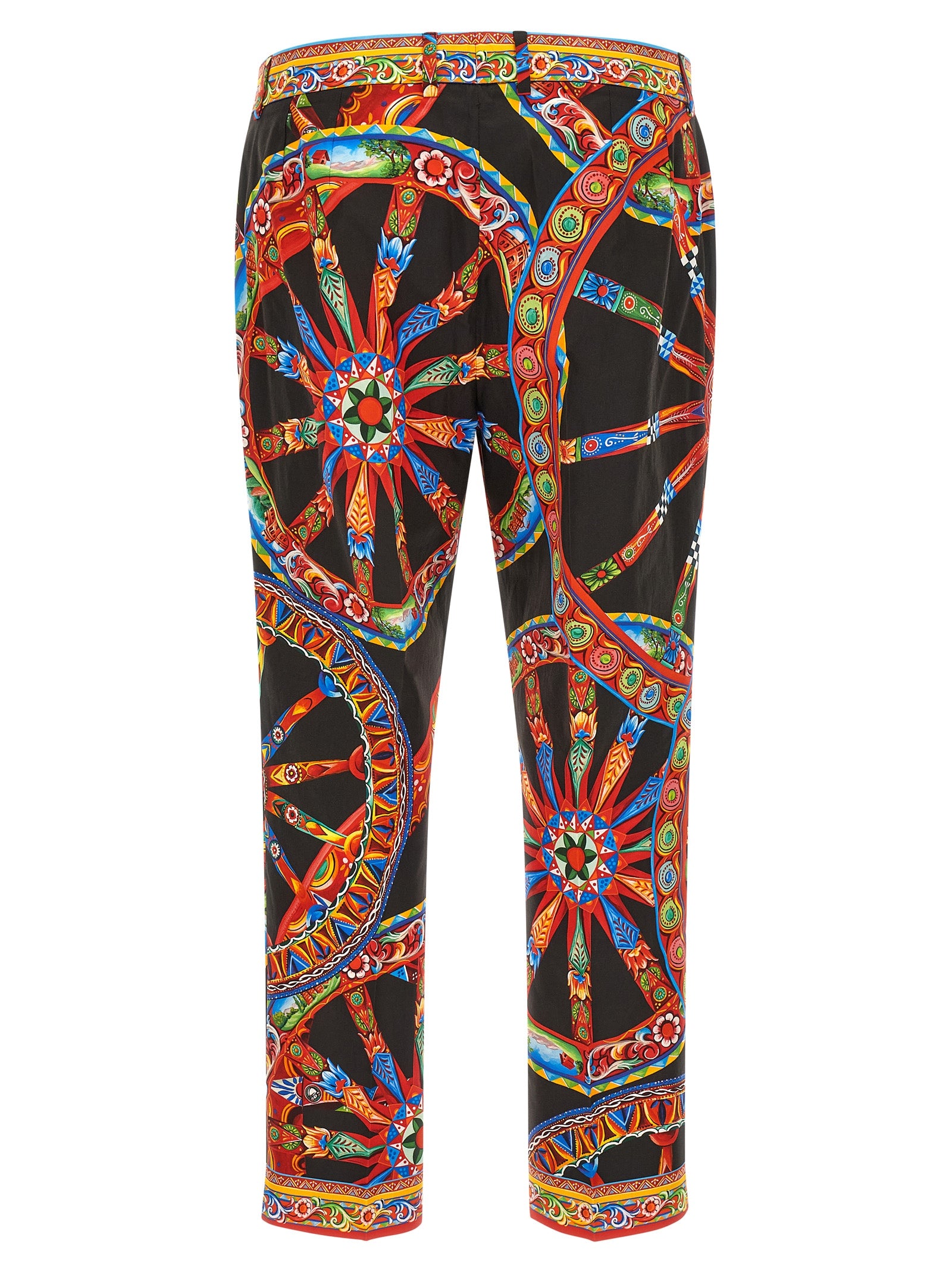 Multicolor Cotton Casual Pants