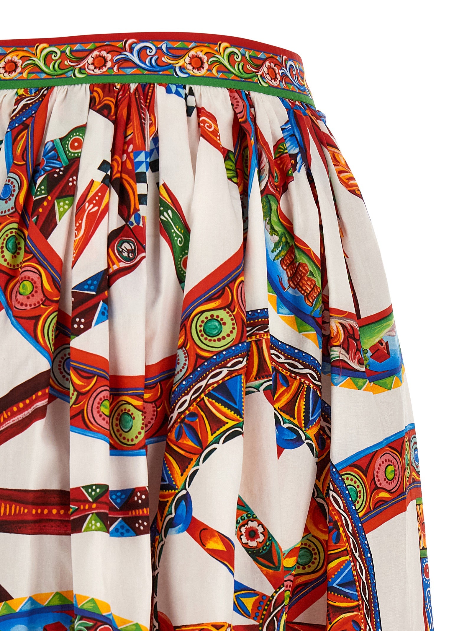 Multicolor Cotton Midi Skirt