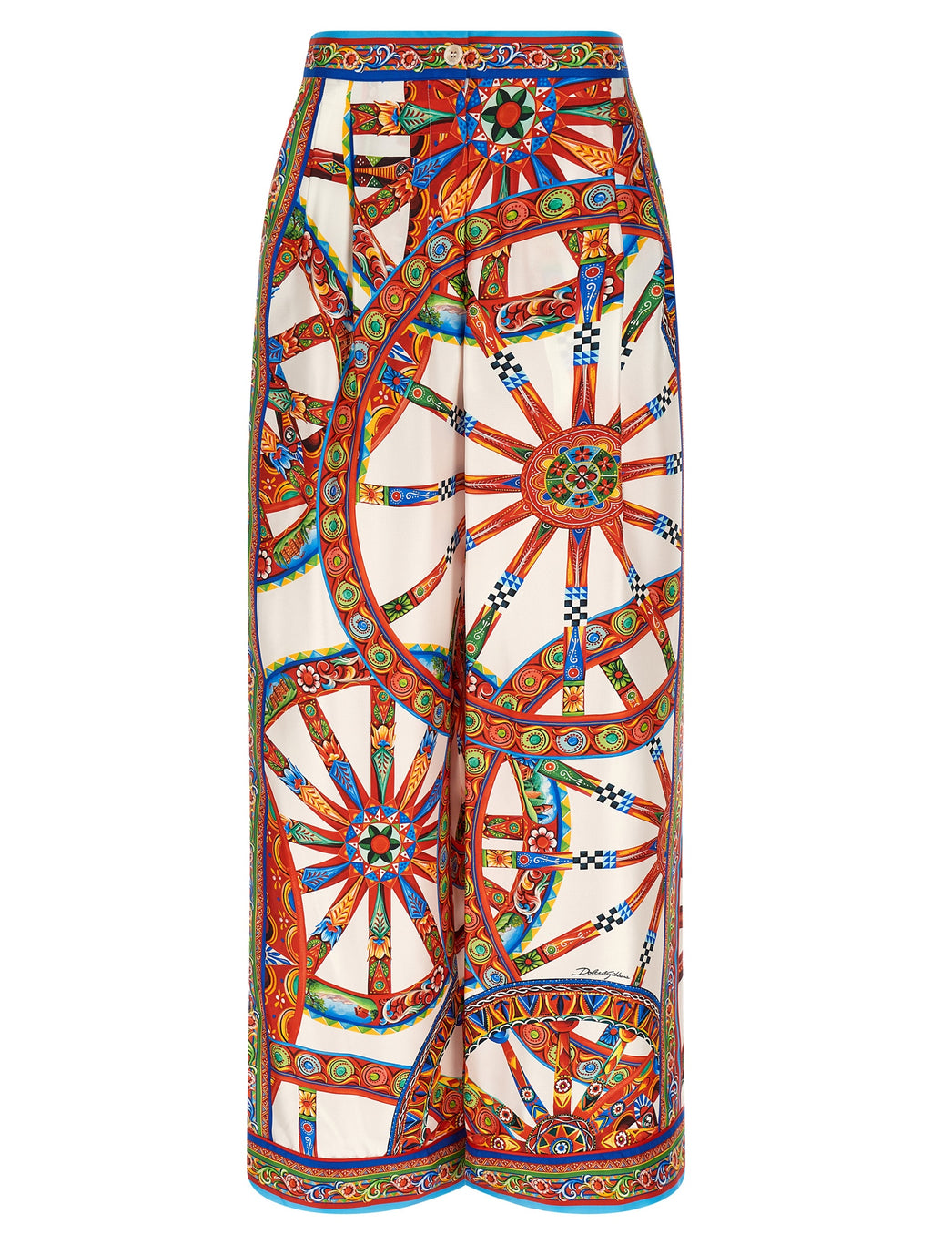 Multicolor Silk Casual Pants