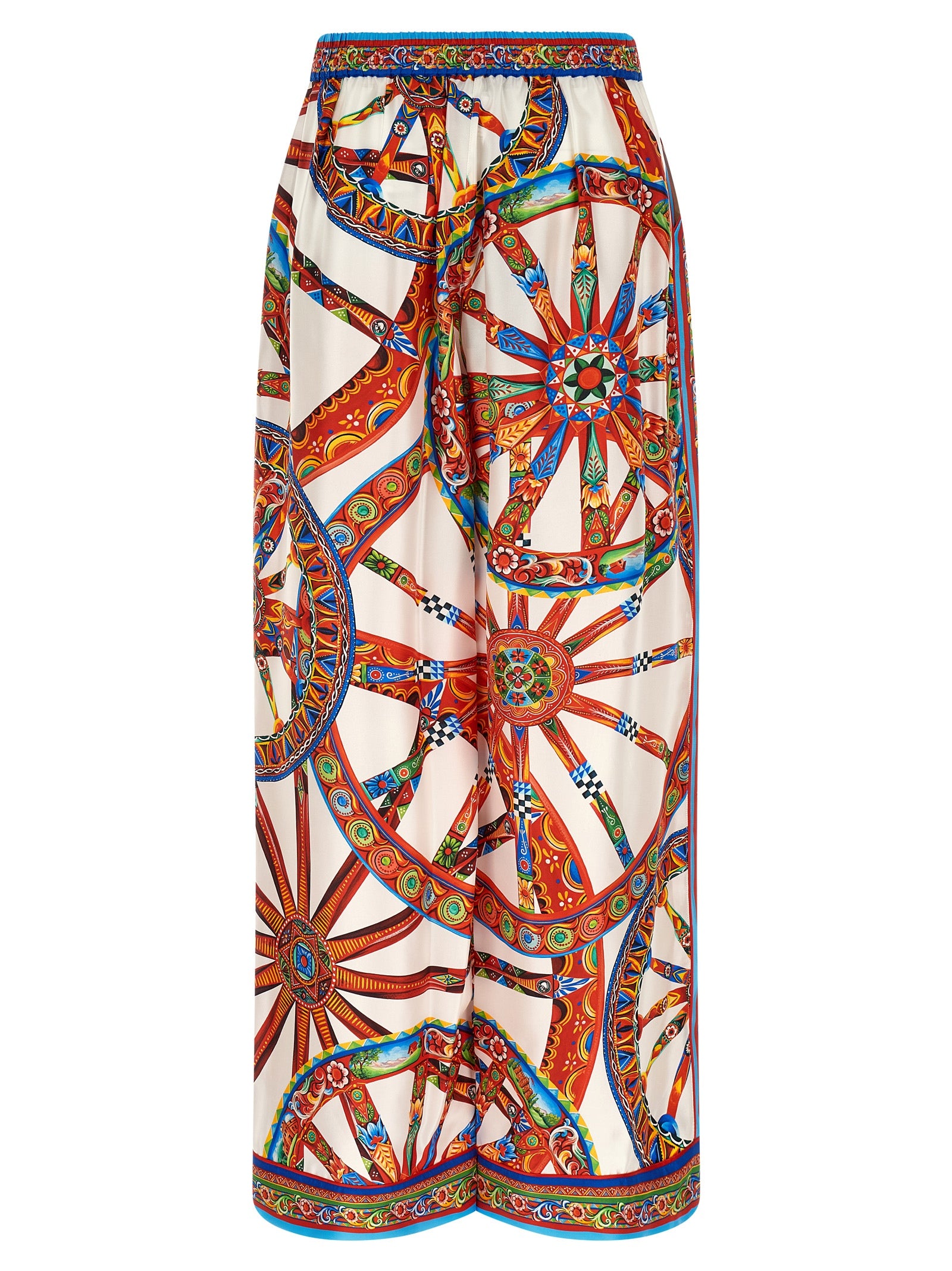 Multicolor Silk Casual Pants