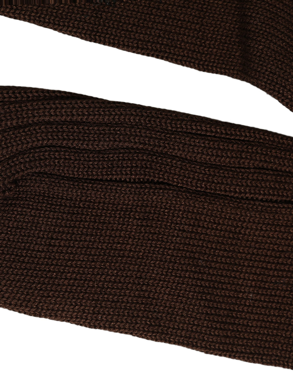 Dark Brown Nylon Ribbed Over The Calf Socks