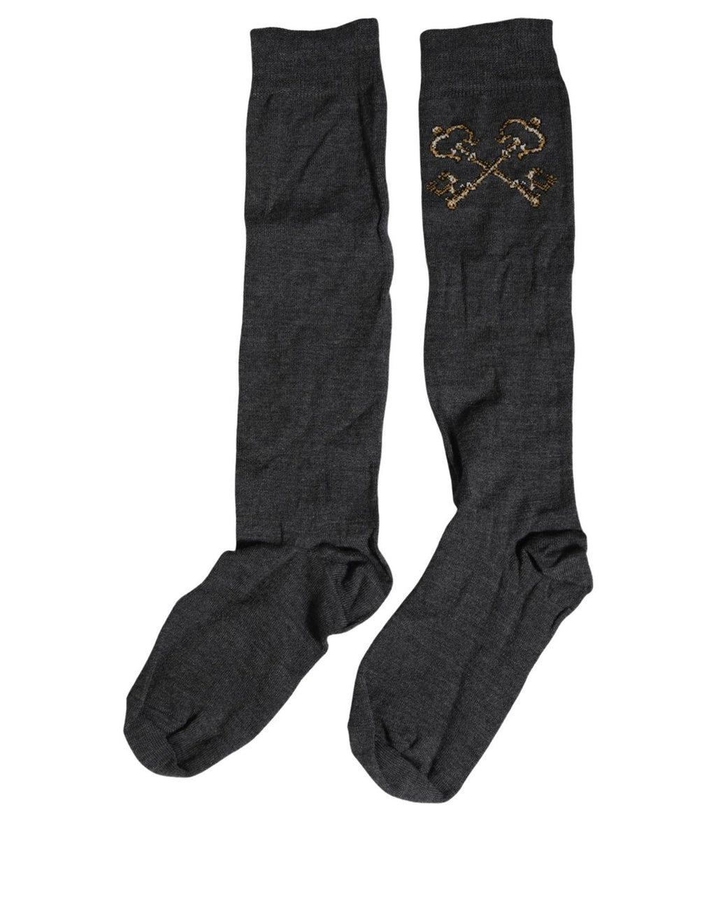 Dark Gray Wool Over The Calf Knee High Accessory Socks