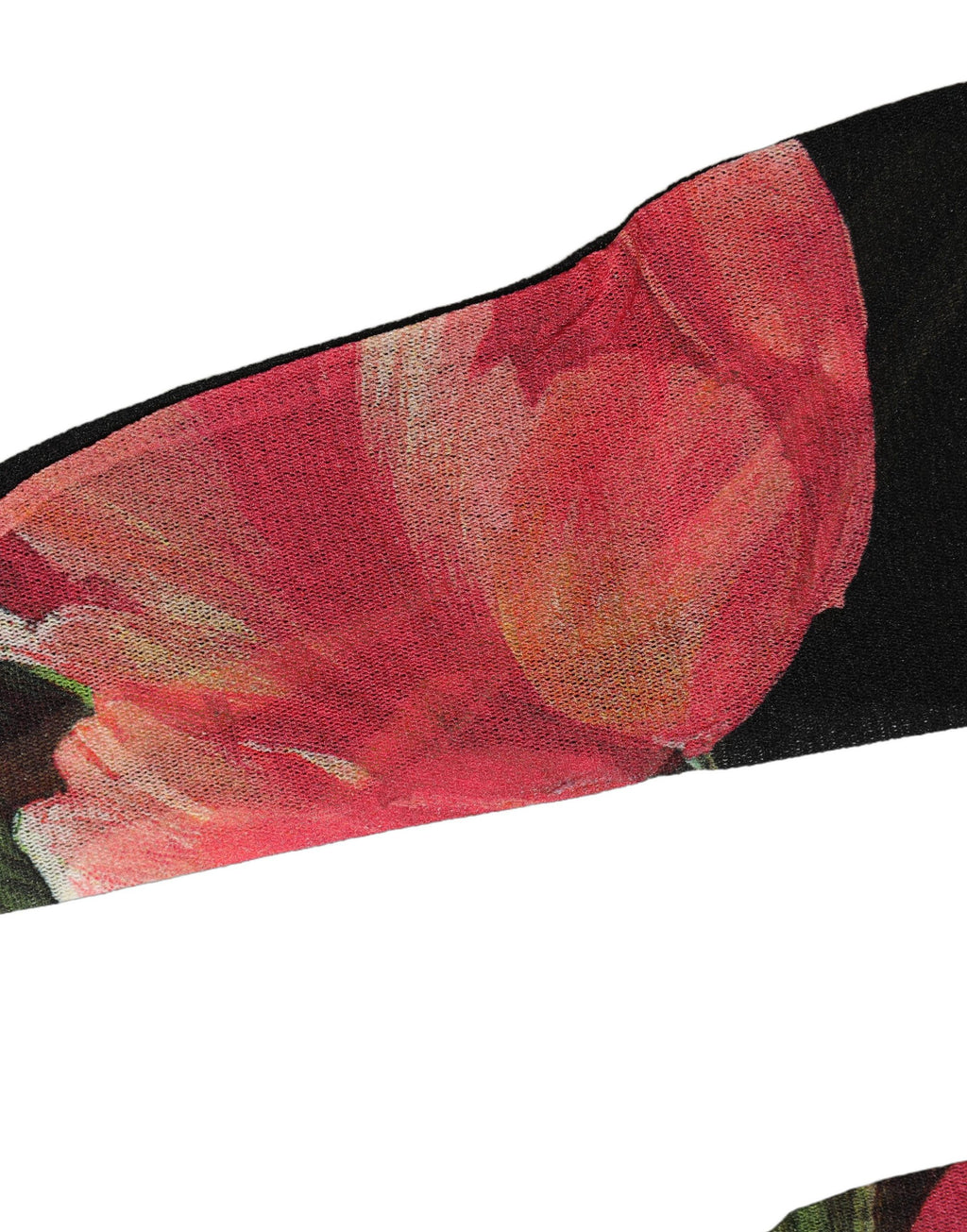 Black Pink Floral Tulip Nylon Stockings Socks