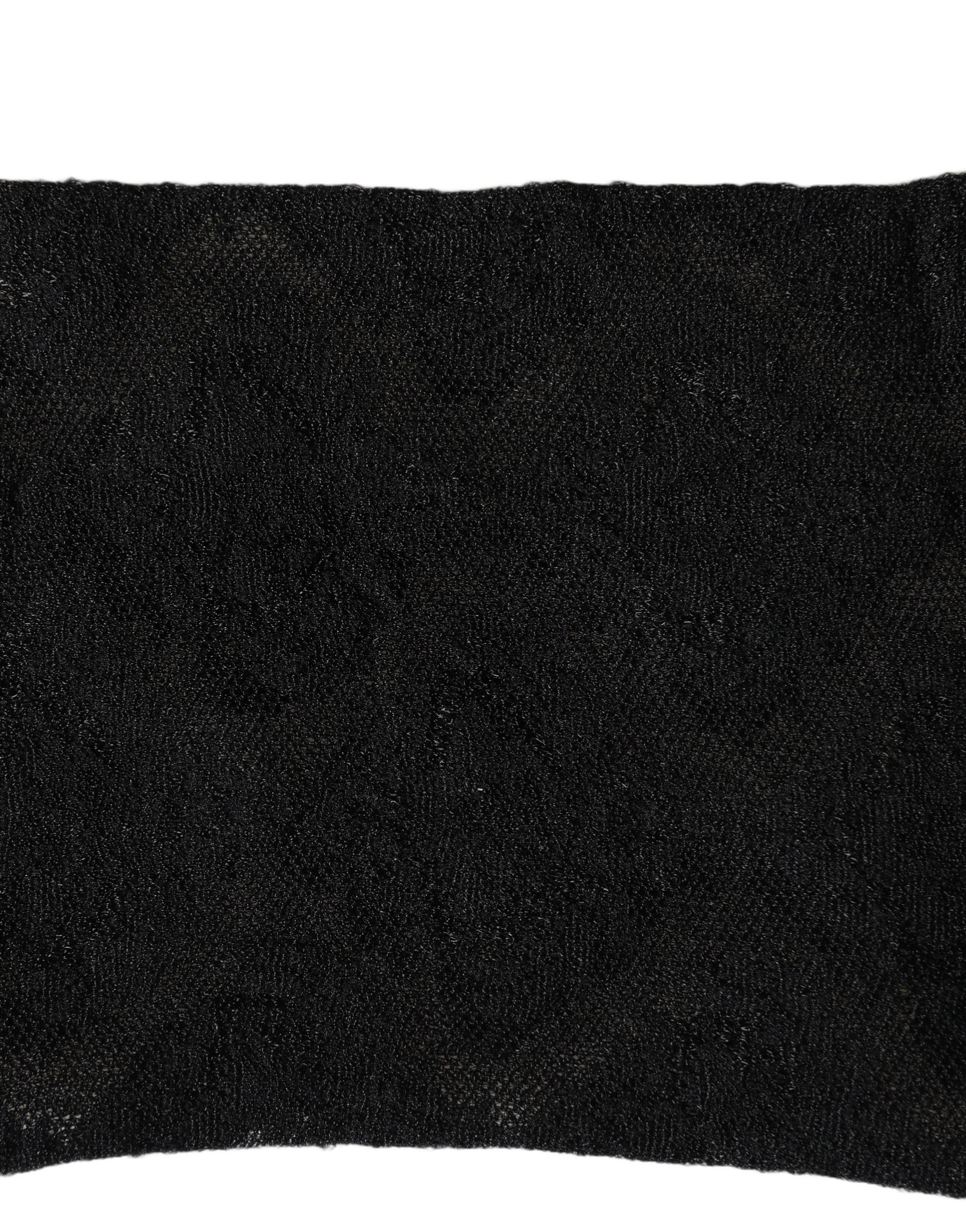 Black Floral Nylon Stretch Mid Calf Socks