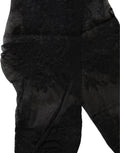 Black Floral Nylon Stretch Over The Calf Socks
