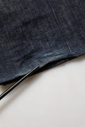 Dark Blue Relaxed Wide Leg Cotton Denim Jeans