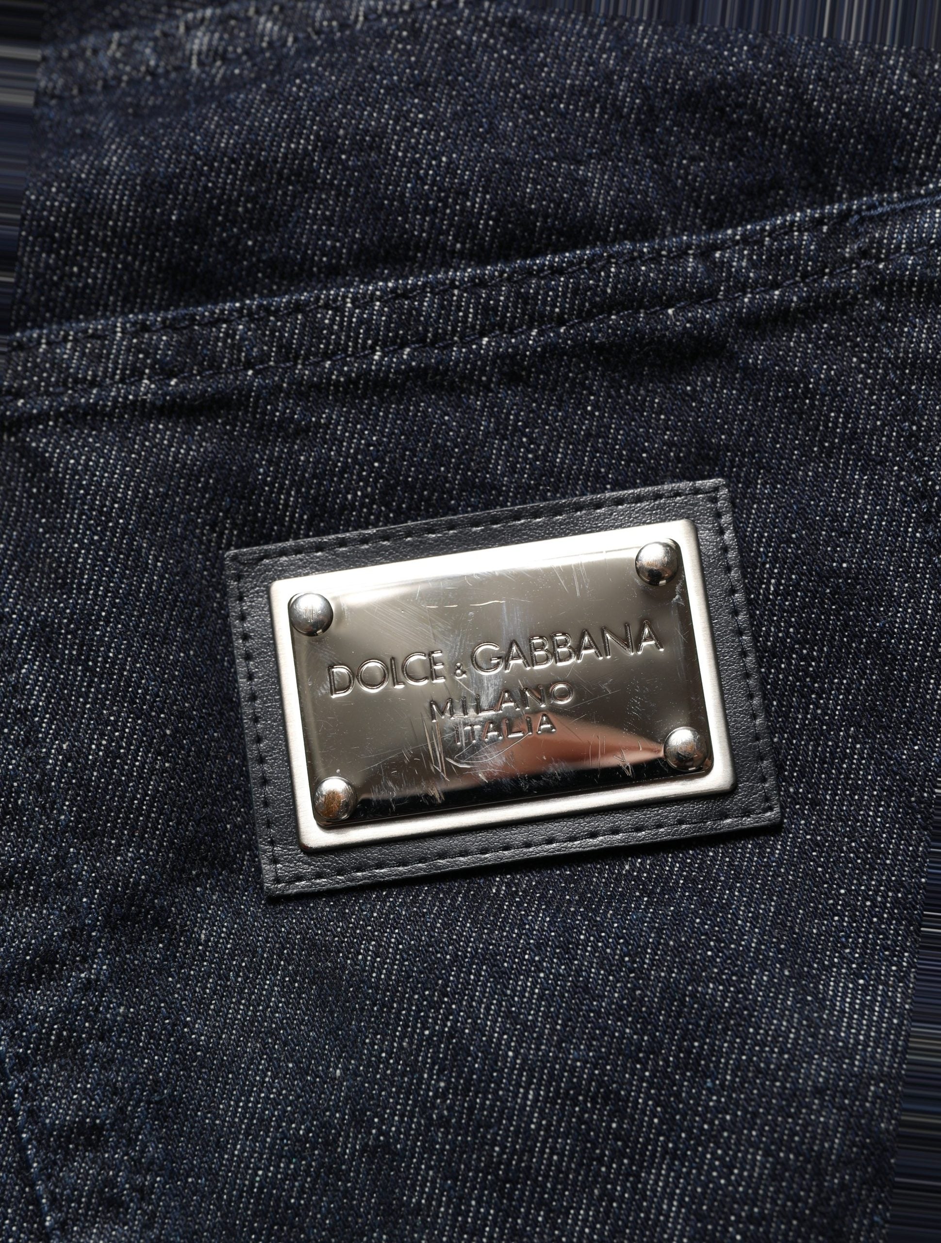 Dark Blue Relaxed Wide Leg Cotton Denim Jeans
