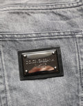 Grey Distressed Straight Leg Men Denim Jeans