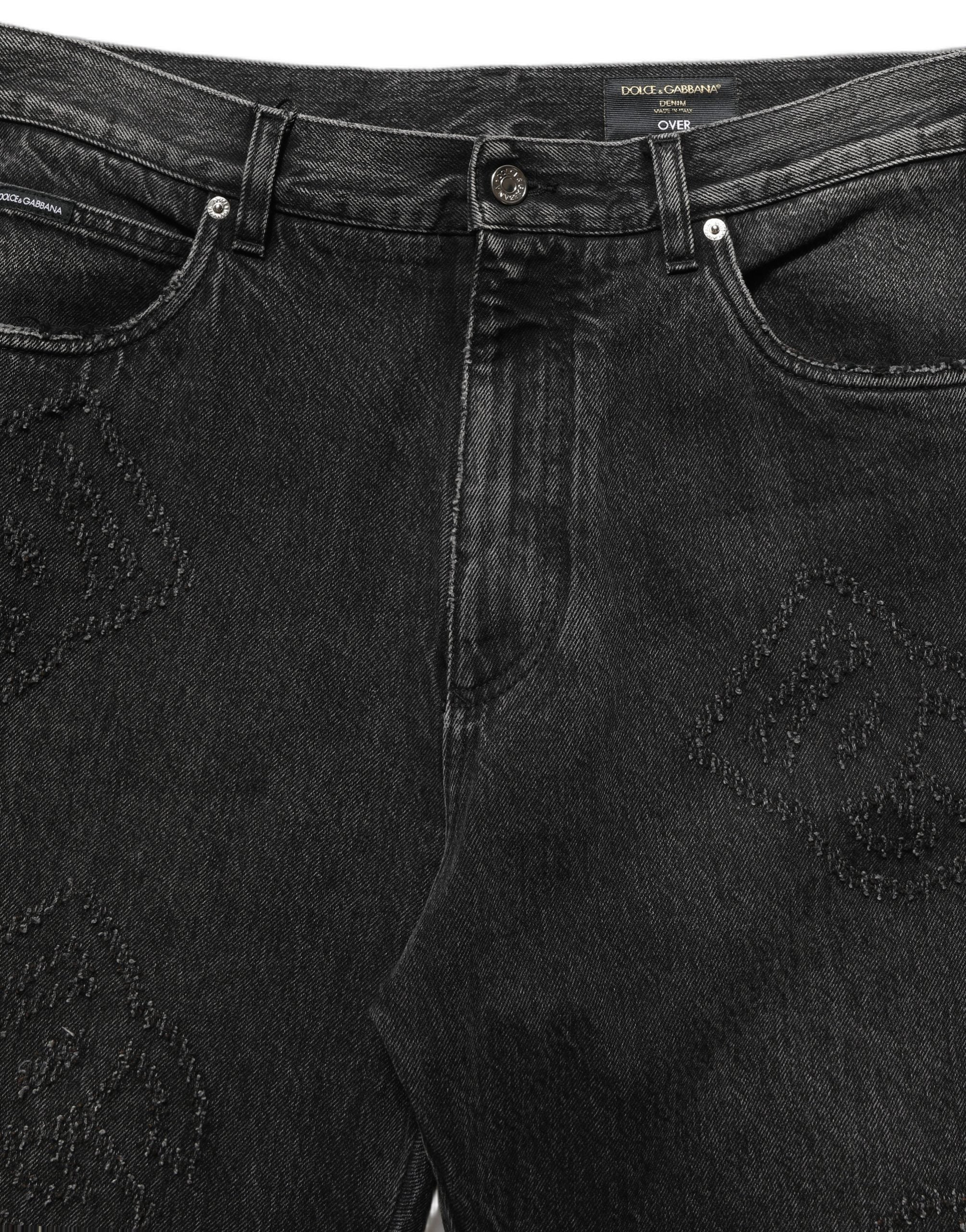 Dark Gray Cotton WideLeg Oversize Denim Jeans