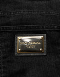 Black Cotton Relaxed Wide Leg Men Denim Jeans