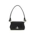Black Polyurethane Shoulder Bag